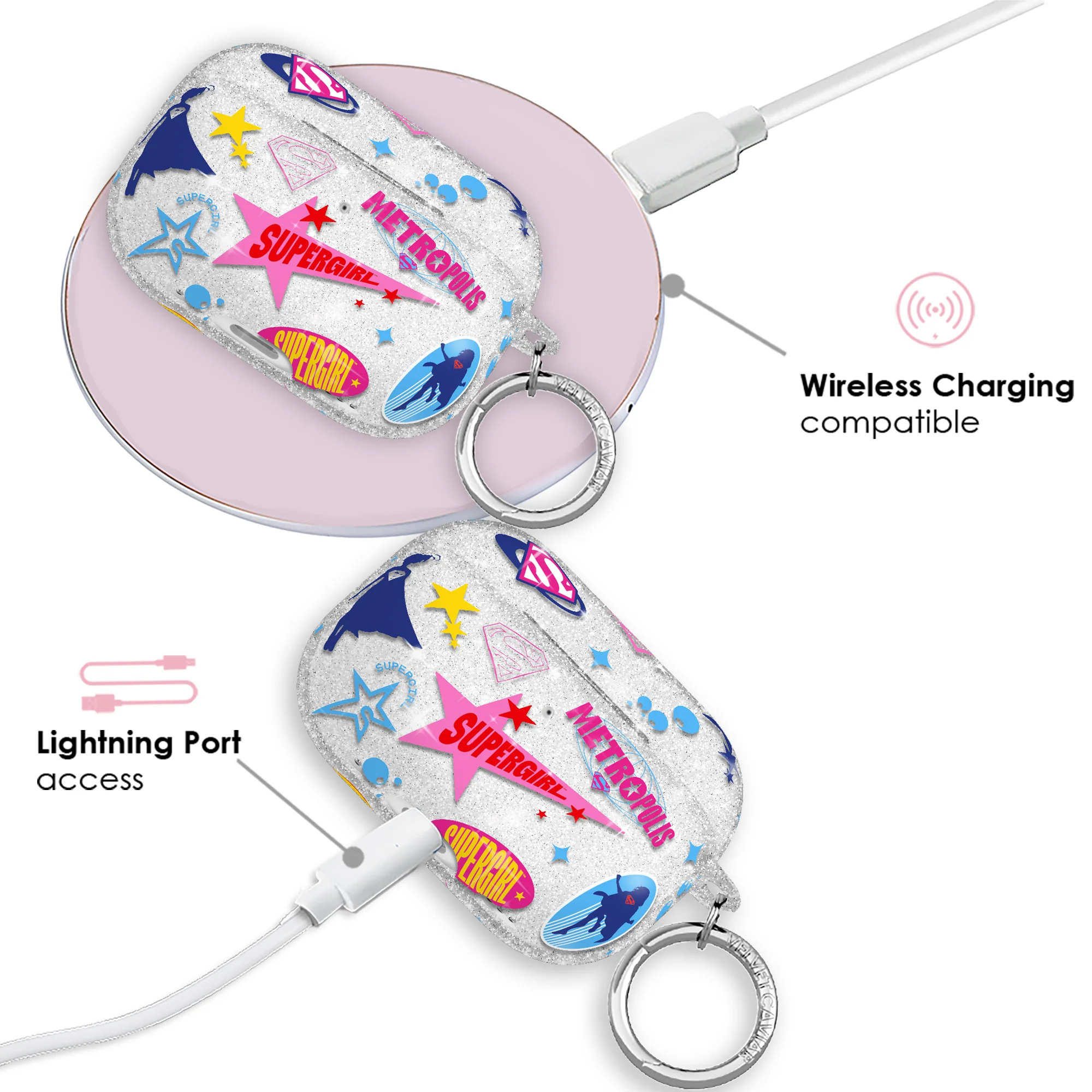 Supergirl Krypto Glitter AirPod Case - Image 22