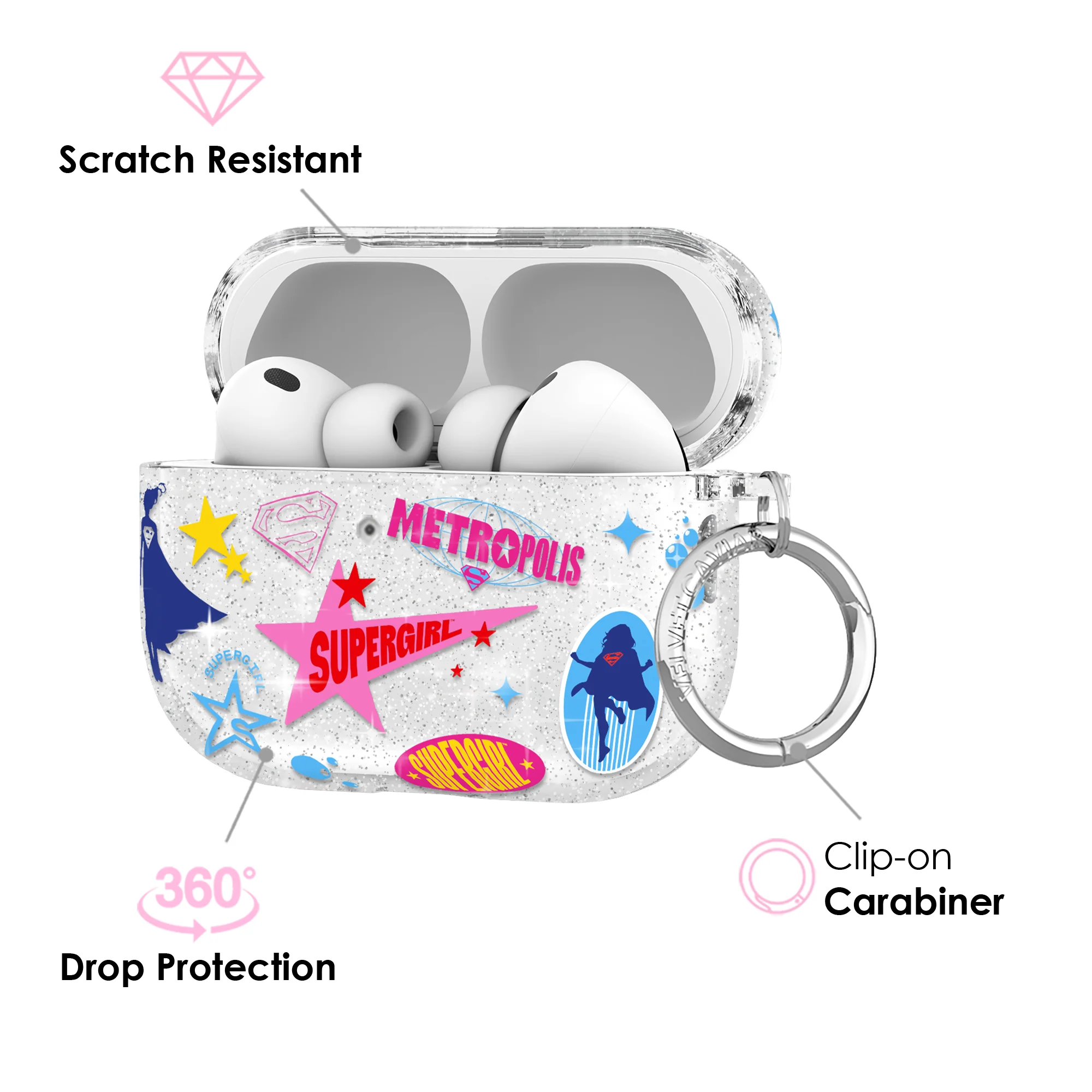Supergirl Krypto Glitter AirPod Case - Image 27