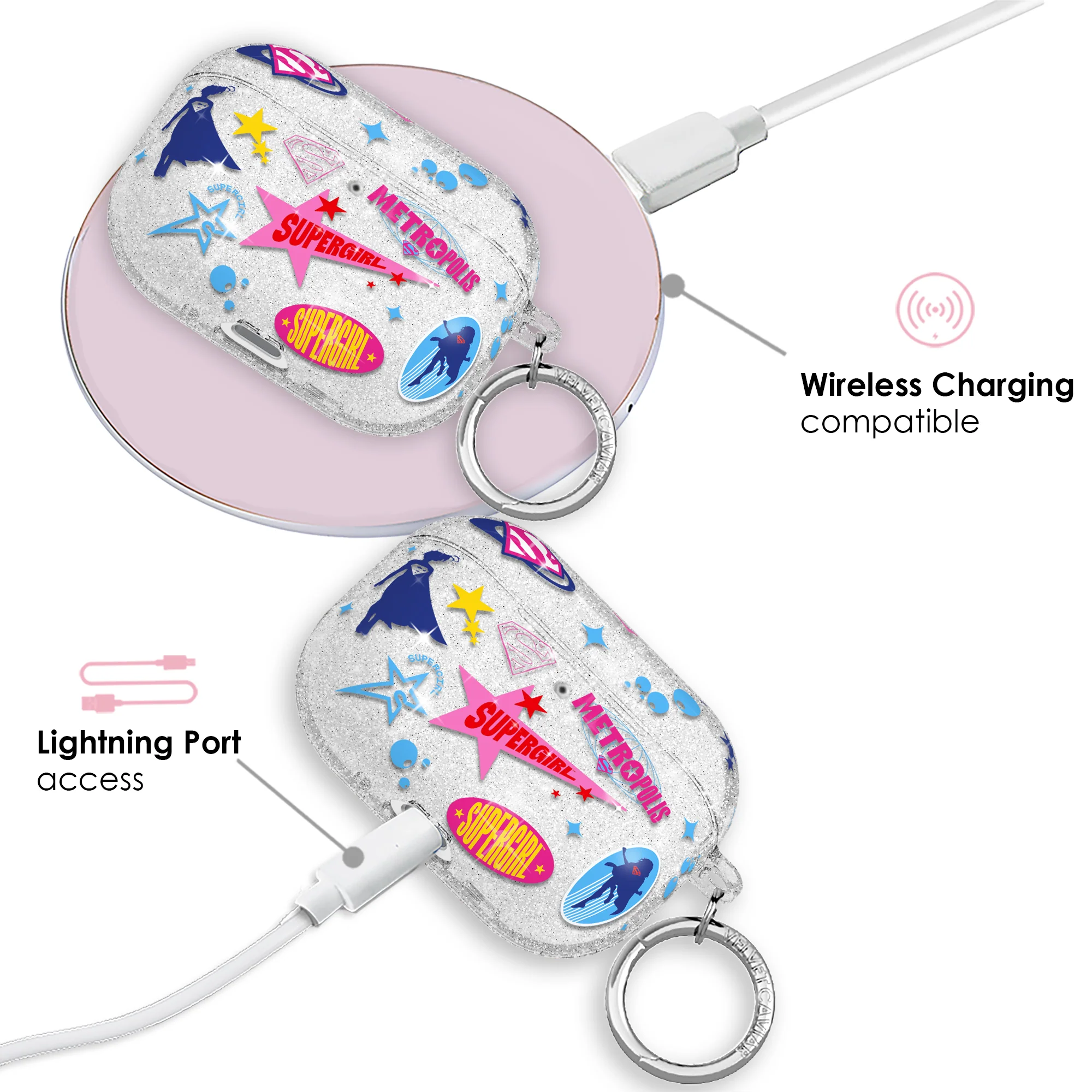 Supergirl Krypto Glitter AirPod Case - Image 28