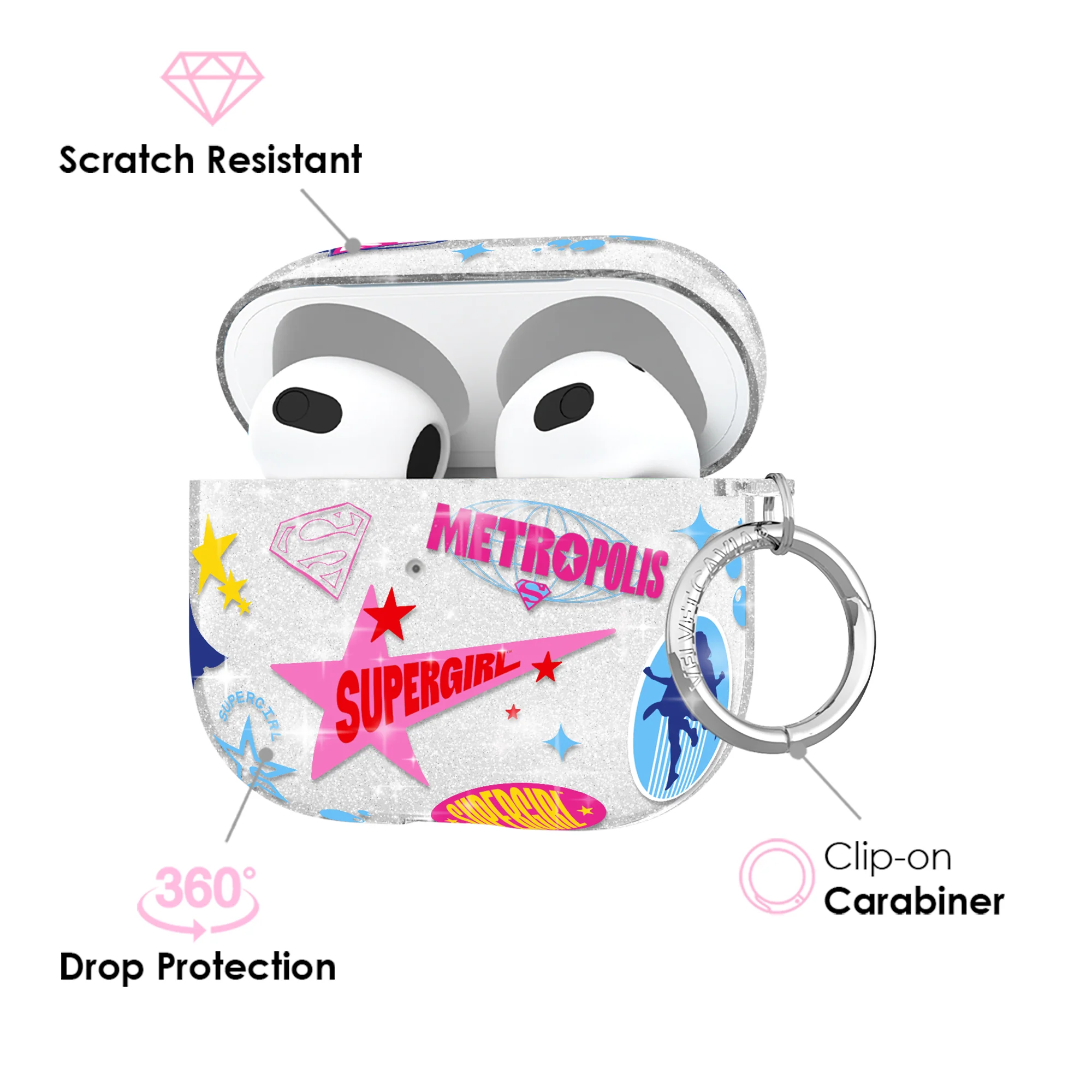 Supergirl Krypto Glitter AirPod Case - Image 9