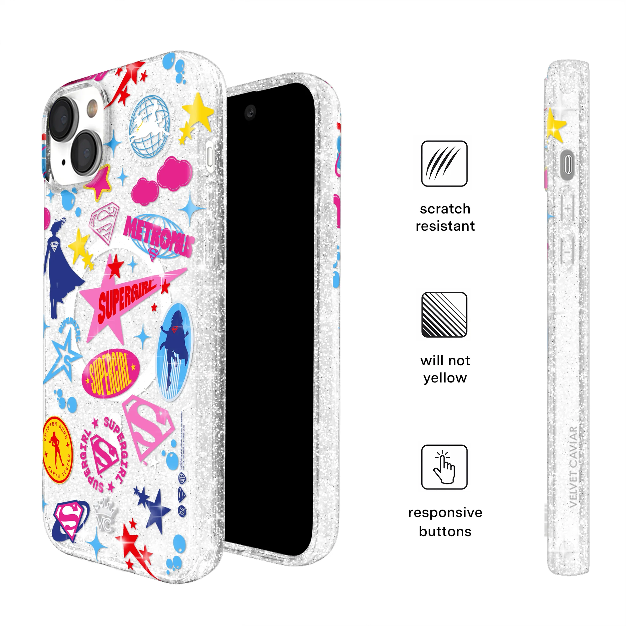Supergirl Krypto Glitter iPhone Case - Image 35