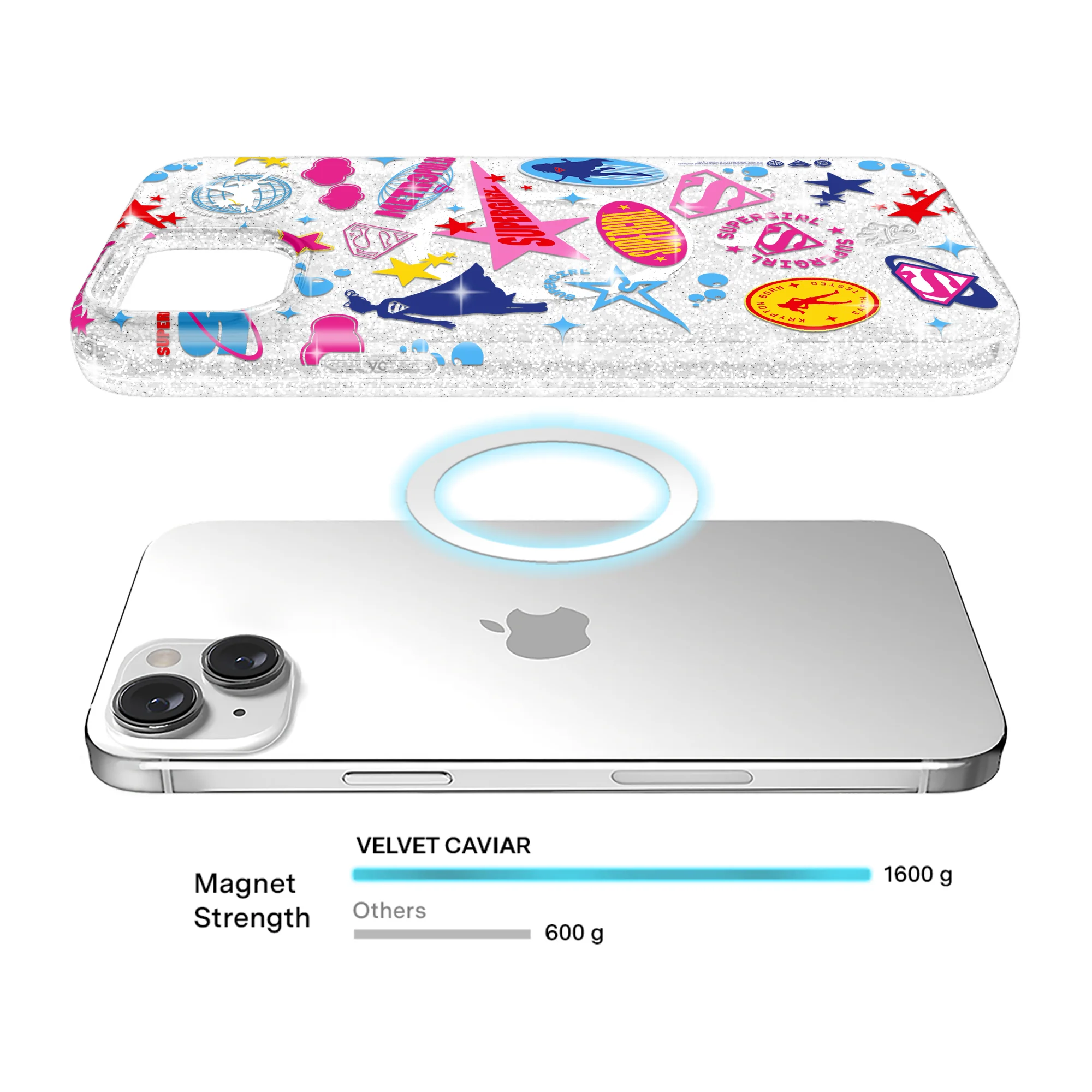 Supergirl Krypto Glitter iPhone Case - Image 9