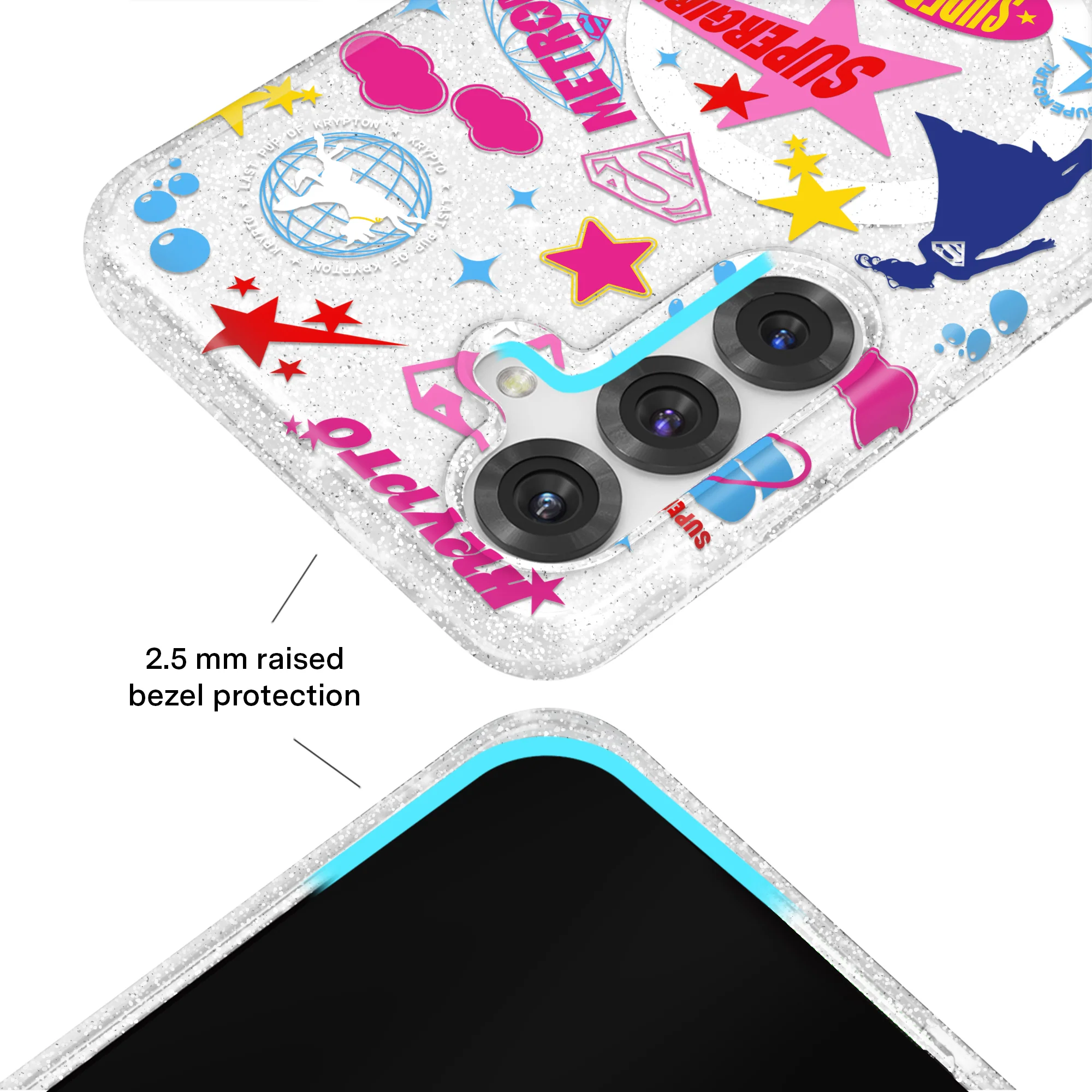 Supergirl Krypto Glitter Samsung Case - Image 48