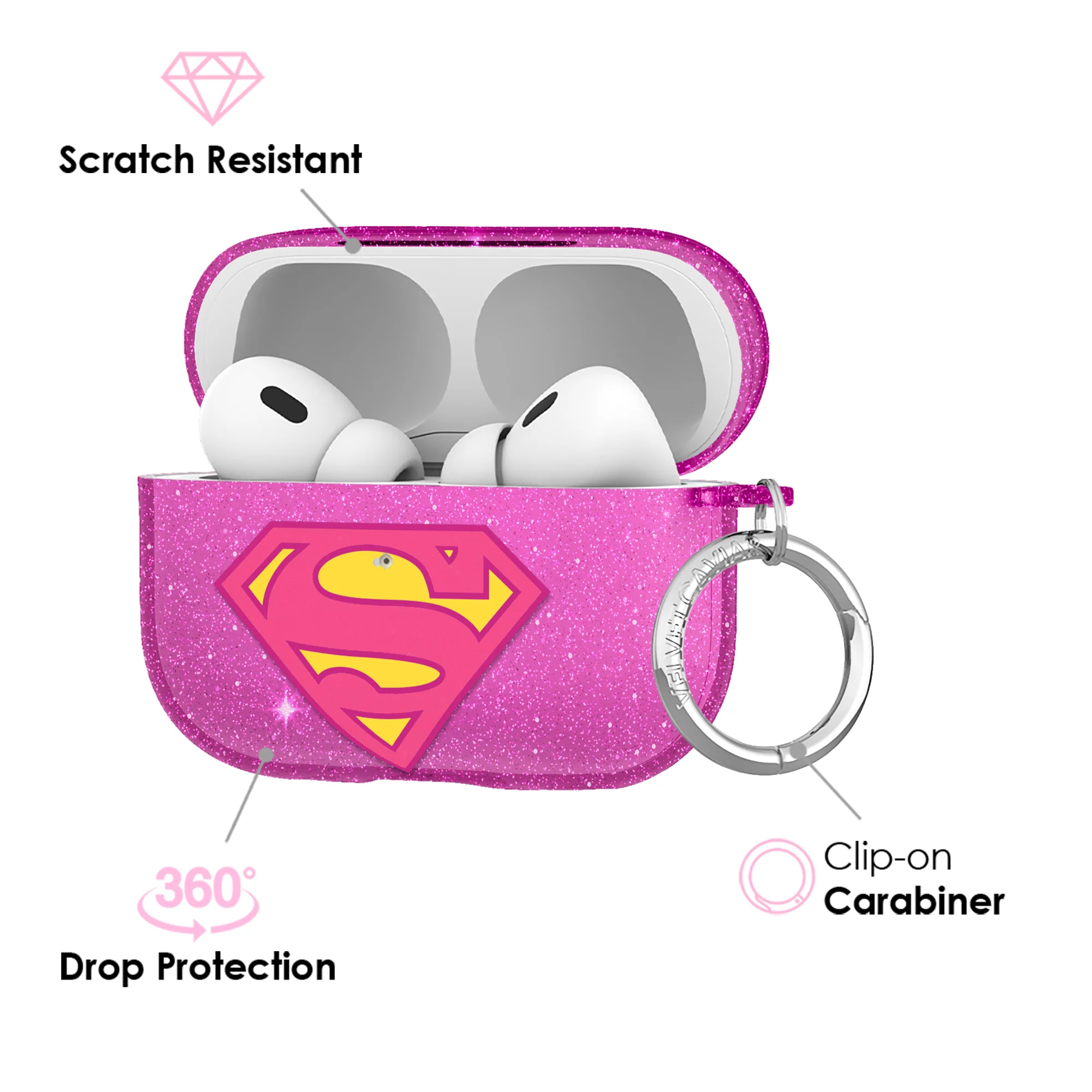 Supergirl Stardust Glitter AirPod Case - Image 21