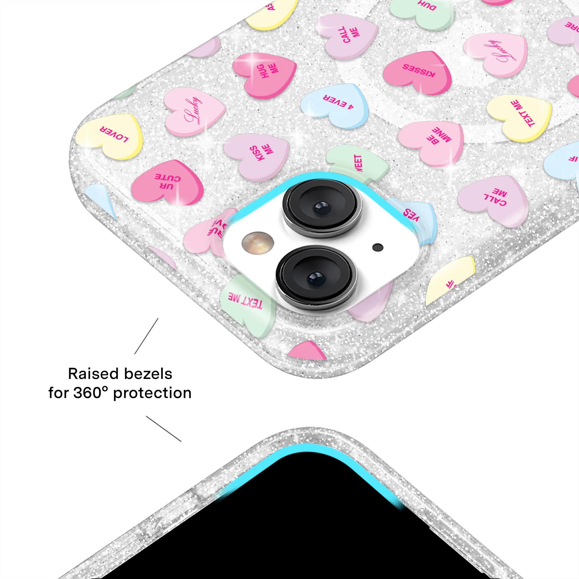Sweet Hearts Glitter iPhone Case - Image 73
