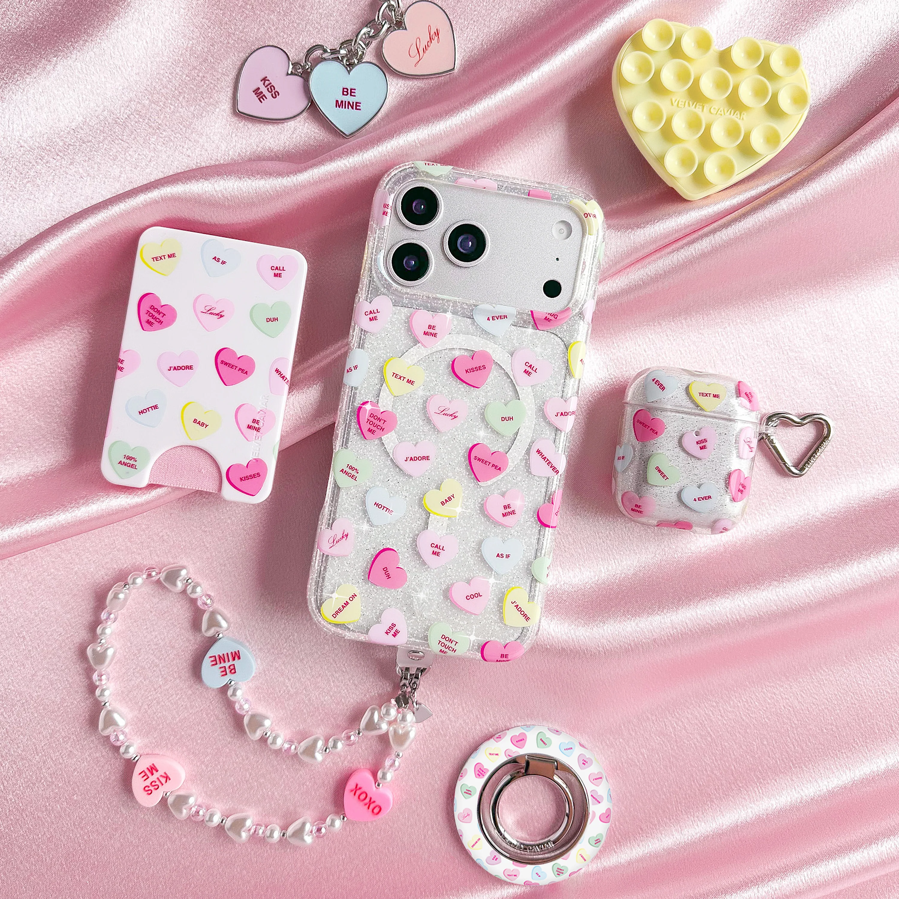 Sweet Hearts Pearl Chain Phone Charm - Image 5