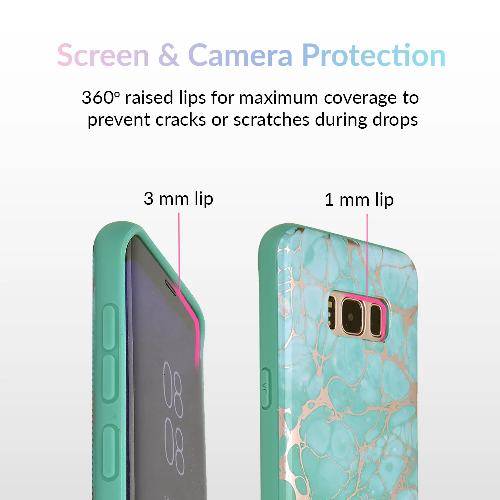 Turquoise Rose Gold Chrome Samsung Galaxy Case - Image 2