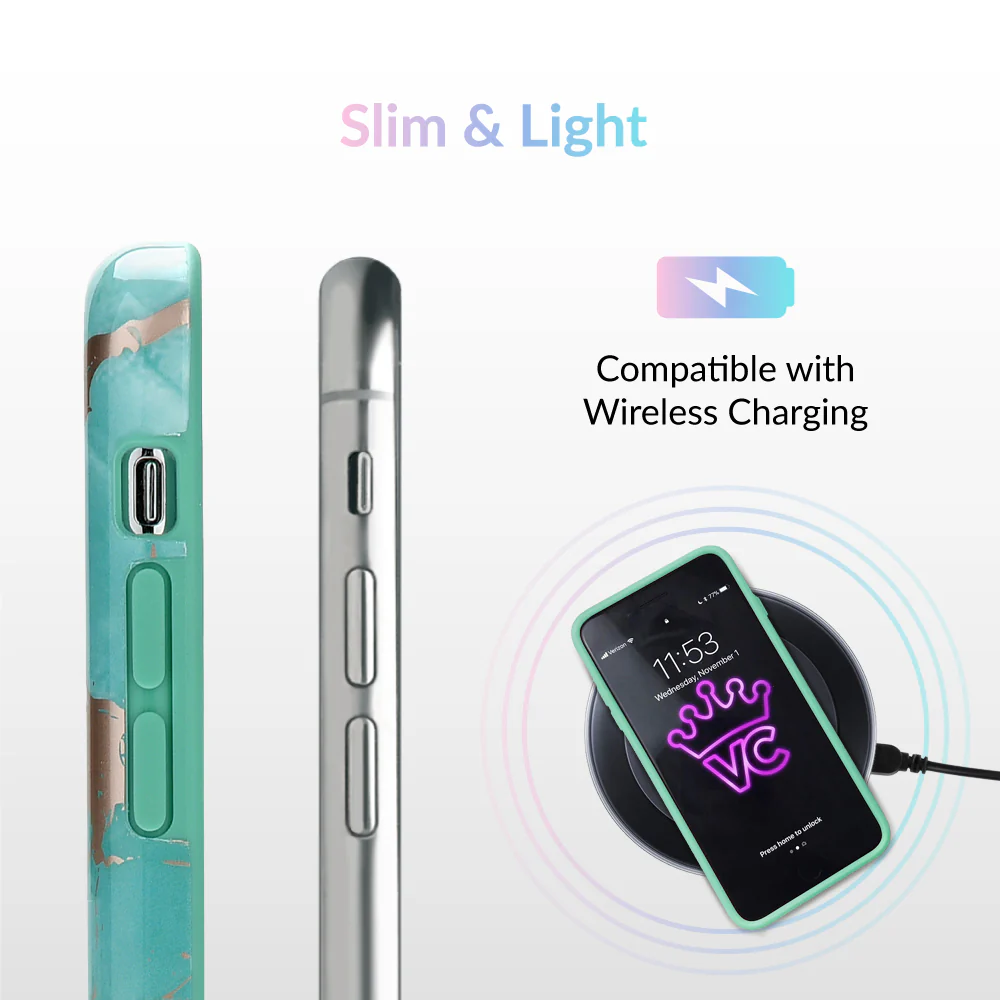 Turquoise Rose Gold Chrome iPhone Case - Image 54