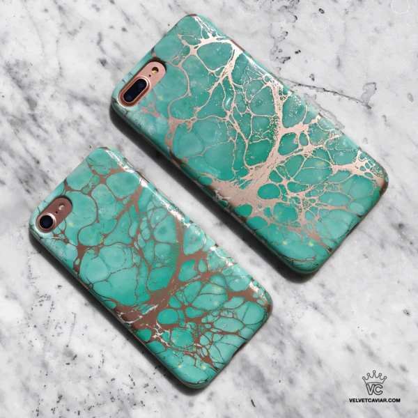Turquoise Rose Gold Chrome iPhone Case - Image 8