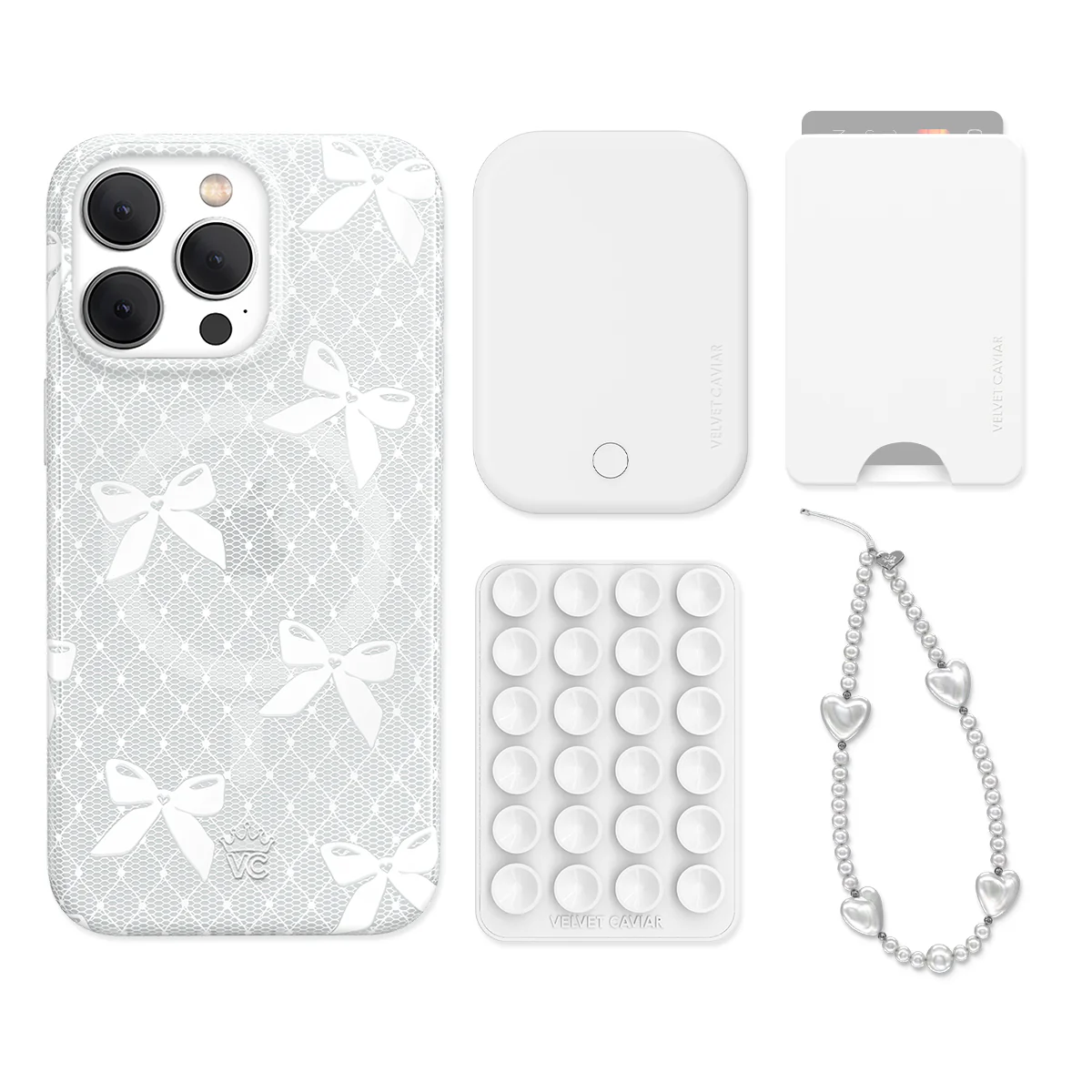 Vintage Lace Bows iPhone Bundle Set - Wallet - Image 3