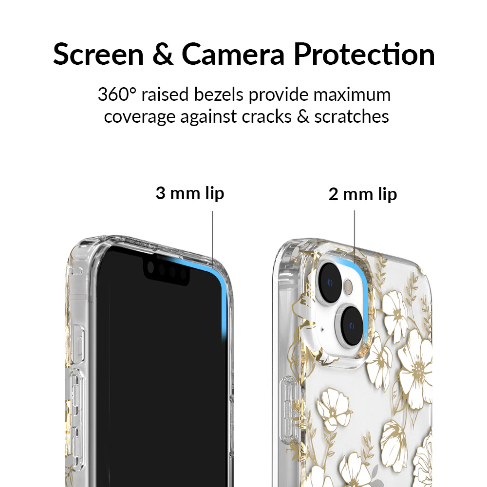 White and Gold Floral Clear iPhone Case - Image 102