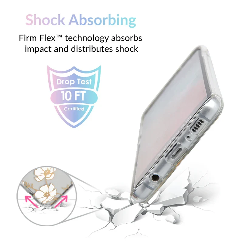 White and Gold Floral Clear Samsung Case - Image 18