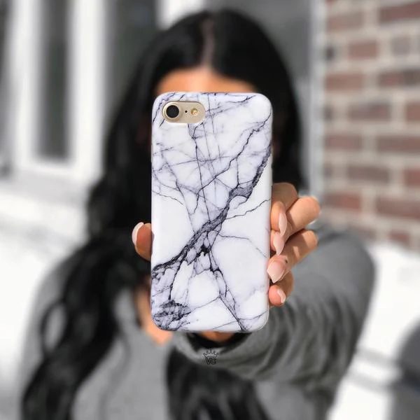 White & Gray Marble iPhone Case - Image 15