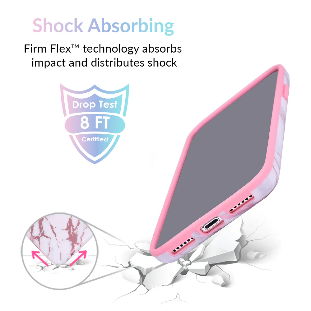 White Marble Pink Chrome iPhone Case - Image 57