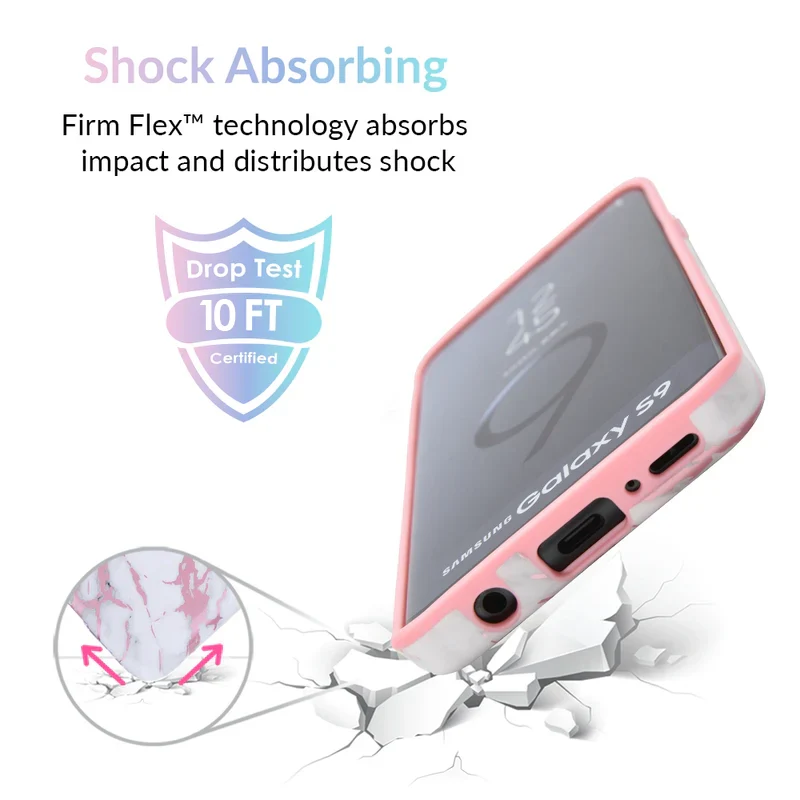 White Marble Pink Chrome Samsung Galaxy Case - Image 24