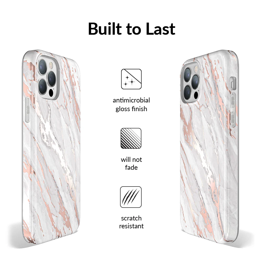 White Marble Rose Gold Chrome 2.0 iPhone Case - Image 61