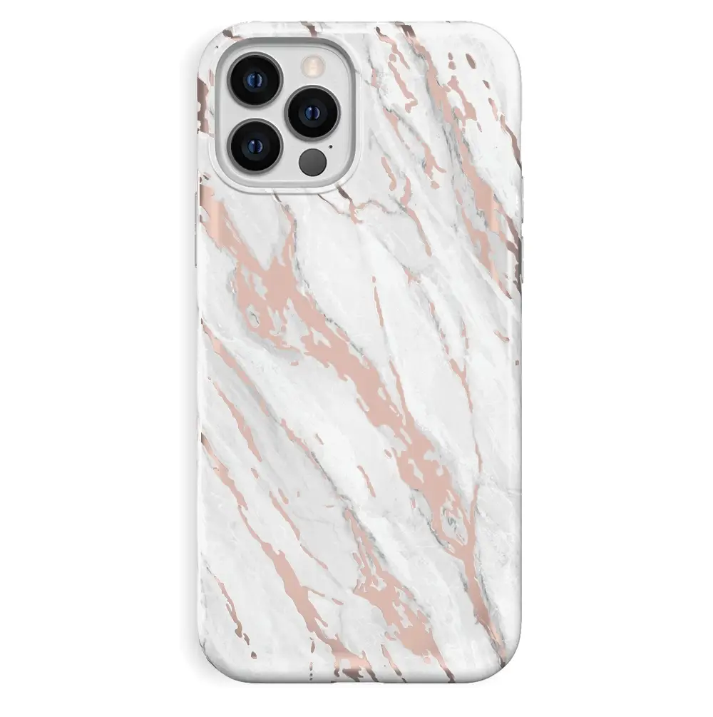 White Marble Rose Gold Chrome 2.0 iPhone Case - Image 63