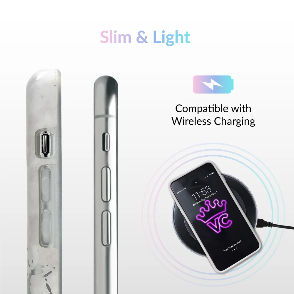 White Marble Silver Chrome iPhone Case - Image 20