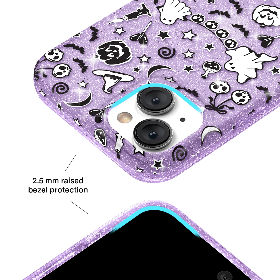 Witchy Lilac Glitter iPhone Case - Image 62