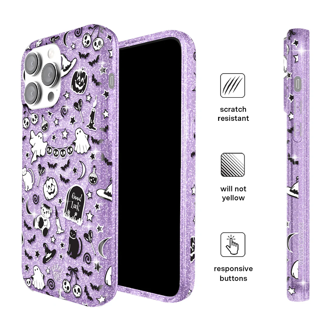 Witchy Lilac Glitter iPhone Case - Image 75