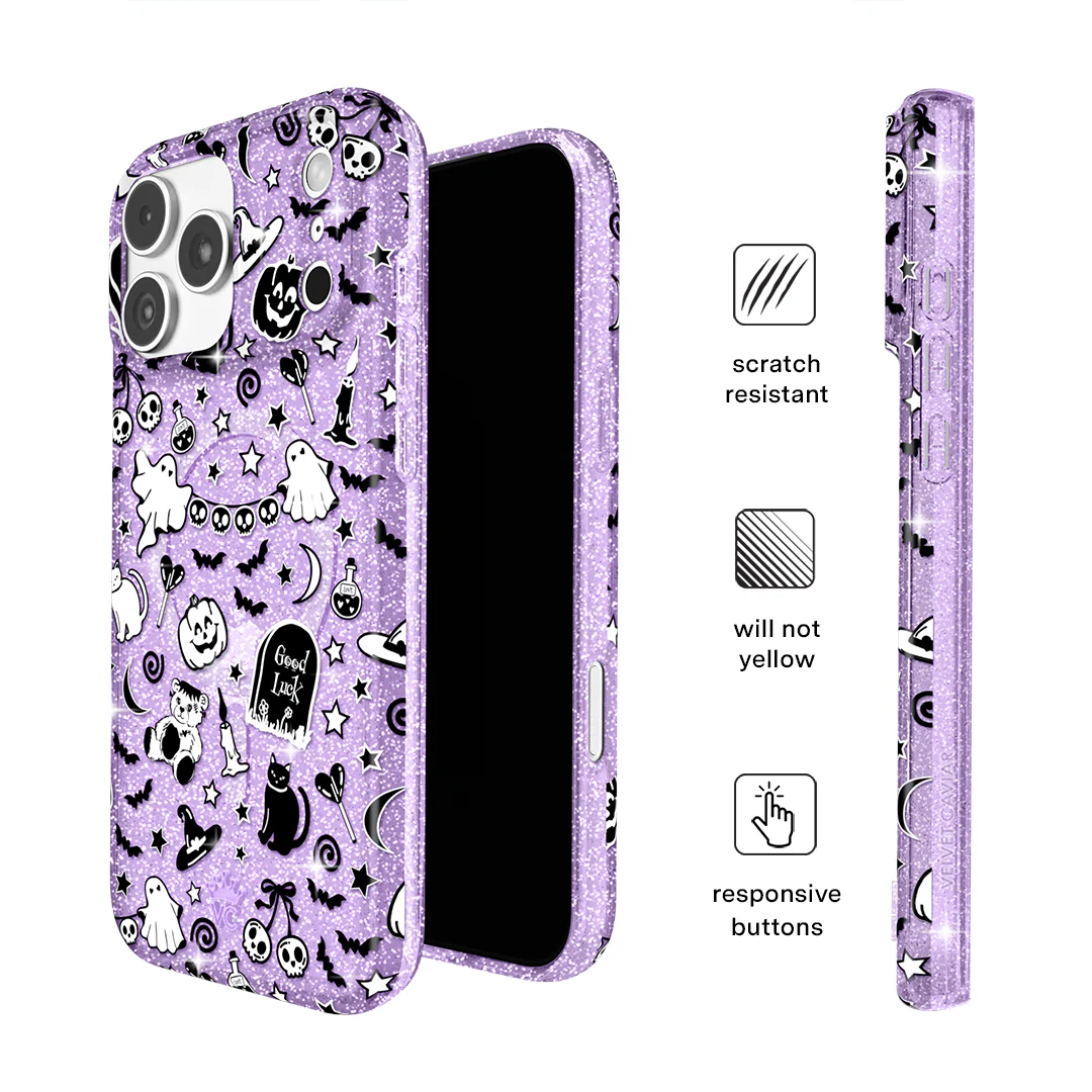 Witchy Lilac Glitter iPhone Case - Image 90