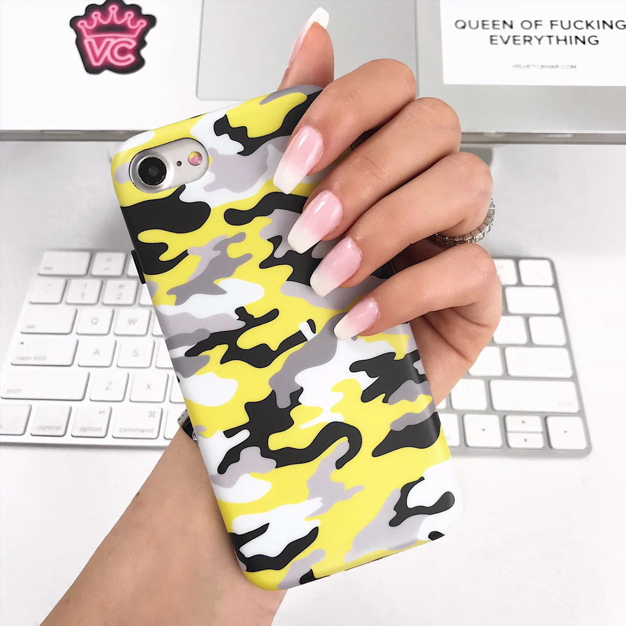 Yellow Camo iPhone Case - Image 2